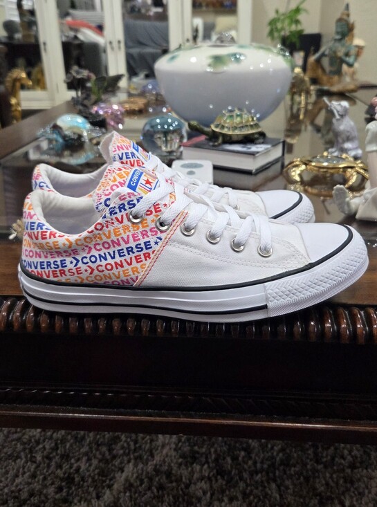 Converse Shoes - Converse Crash Madison Ox  White Low Top Sneakers with Multicolor Logo Trim